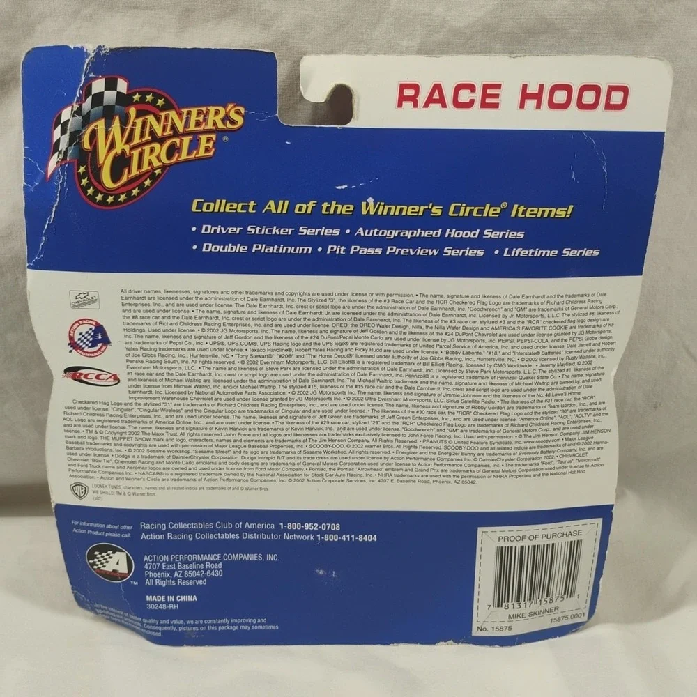 Winner's Circle Mike Skinner Yosemite Sam #4 Kodak MAX 1:43 Diecast Car w/ Hood